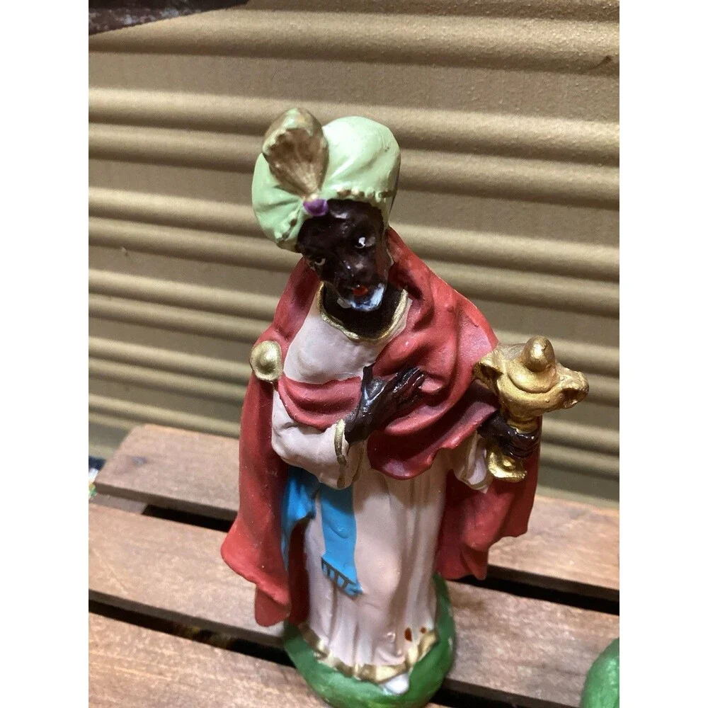 Italy Nativity COW/OX & Wisemen Paper Mache Composite Figure Replacement Vintage